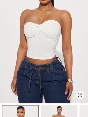 Fashion Nova White Julia Tube Top NWT